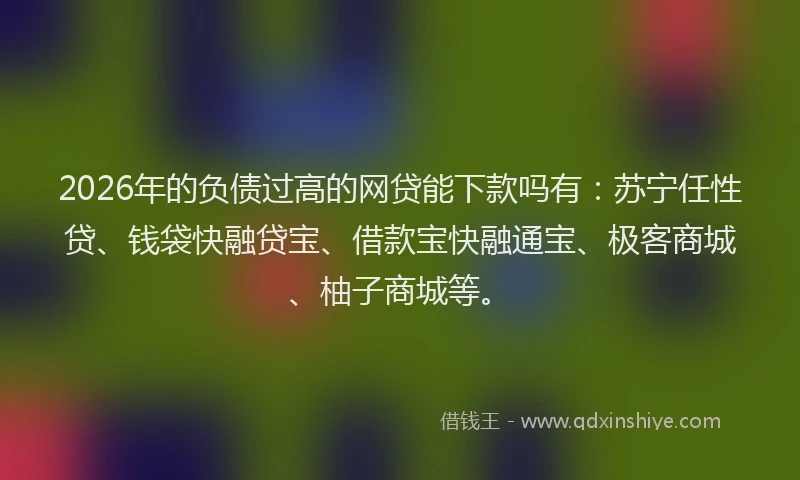 2026年的负债过高的网贷能下款吗有：苏宁任性贷、钱袋快融贷宝、借款宝快融通宝、极客商城、柚子商城等。