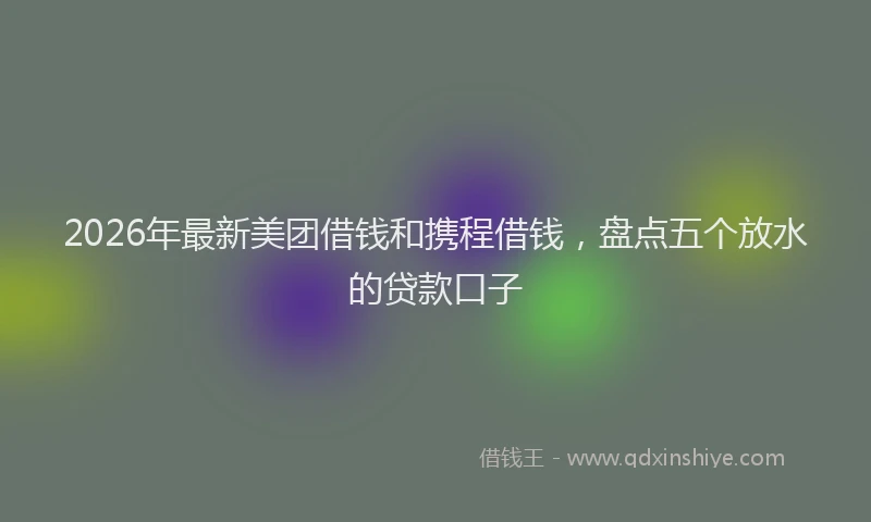 2026年最新美团借钱和携程借钱，盘点五个放水的贷款口子