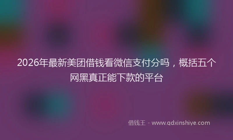 2026年最新美团借钱看微信支付分吗，概括五个网黑真正能下款的平台