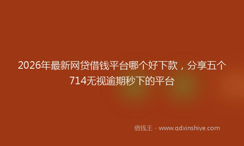 2026年最新网贷借钱平台哪个好下款，分享五个714无视逾期秒下的平台