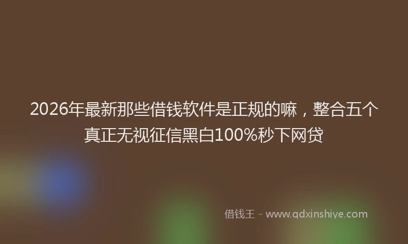 2026年最新那些借钱软件是正规的嘛，整合五个真正无视征信黑白100%秒下网贷
