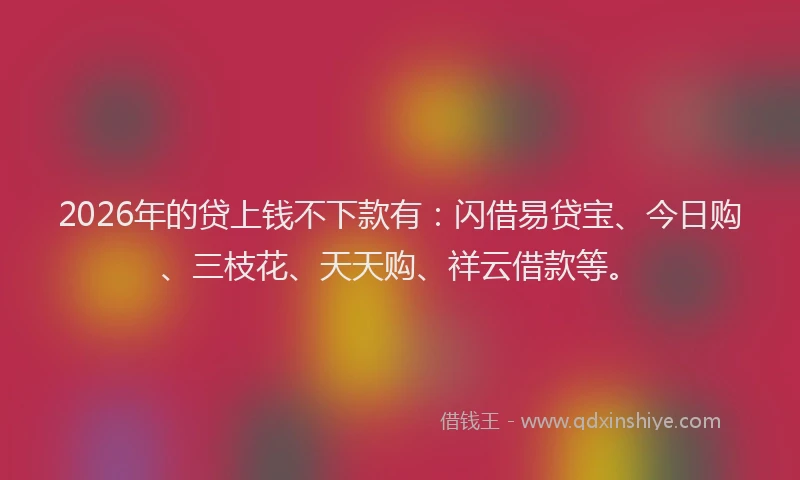 2026年的贷上钱不下款有：闪借易贷宝、今日购、三枝花、天天购、祥云借款等。