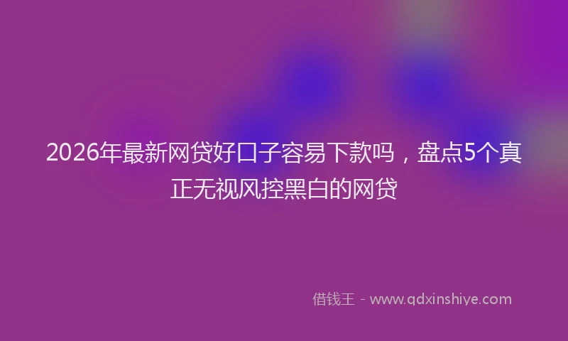 2026年最新网贷好口子容易下款吗，盘点5个真正无视风控黑白的网贷