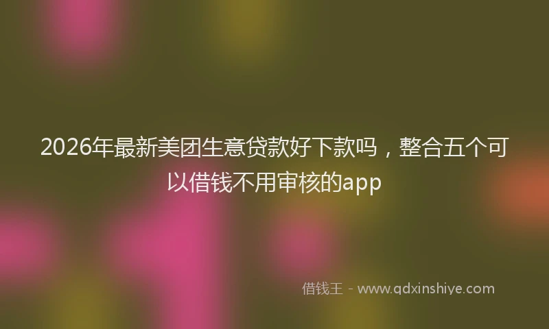 2026年最新美团生意贷款好下款吗，整合五个可以借钱不用审核的app