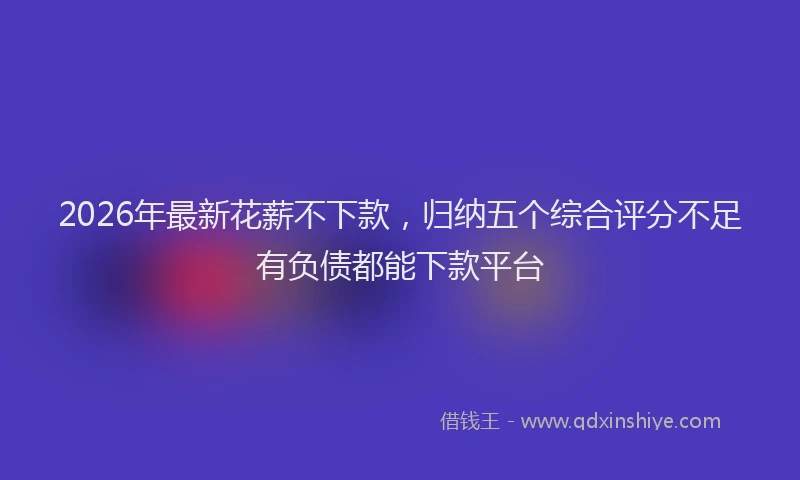 2026年最新花薪不下款，归纳五个综合评分不足有负债都能下款平台