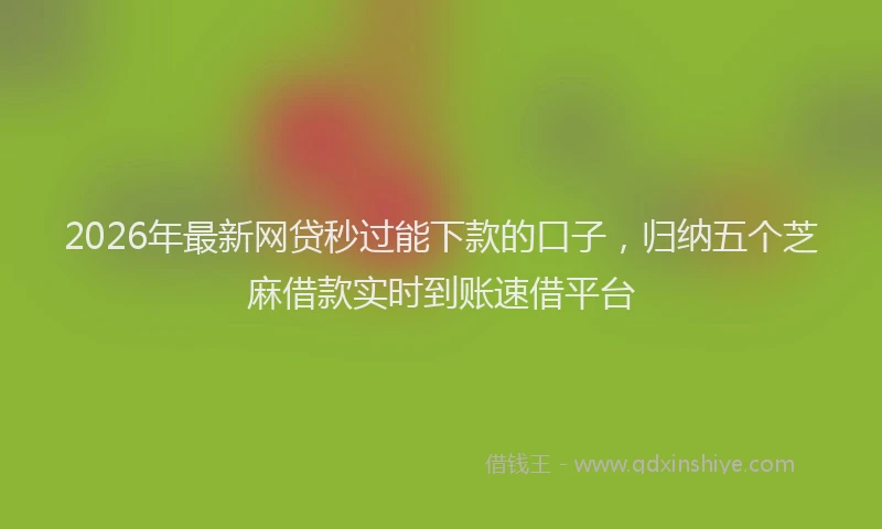 2026年最新网贷秒过能下款的口子，归纳五个芝麻借款实时到账速借平台