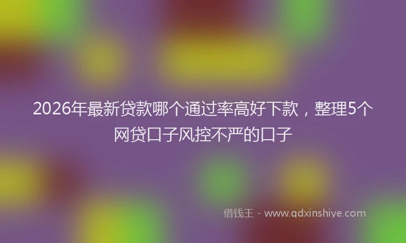 2026年最新贷款哪个通过率高好下款，整理5个网贷口子风控不严的口子