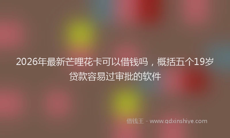 2026年最新芒哩花卡可以借钱吗，概括五个19岁贷款容易过审批的软件