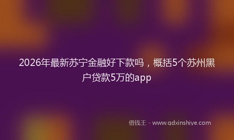 2026年最新苏宁金融好下款吗，概括5个苏州黑户贷款5万的app
