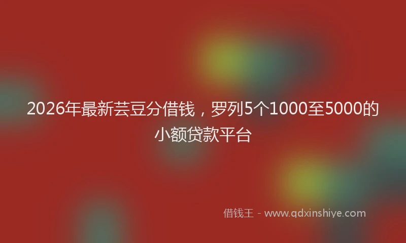 2026年最新芸豆分借钱，罗列5个1000至5000的小额贷款平台