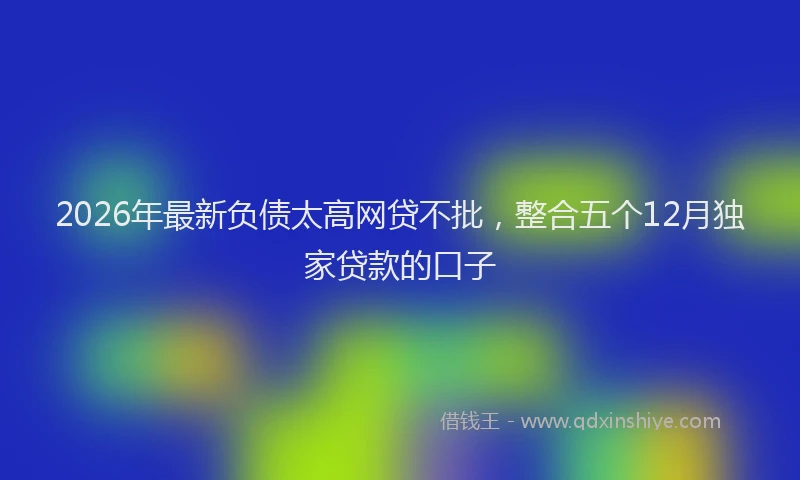 2026年最新负债太高网贷不批，整合五个12月独家贷款的口子