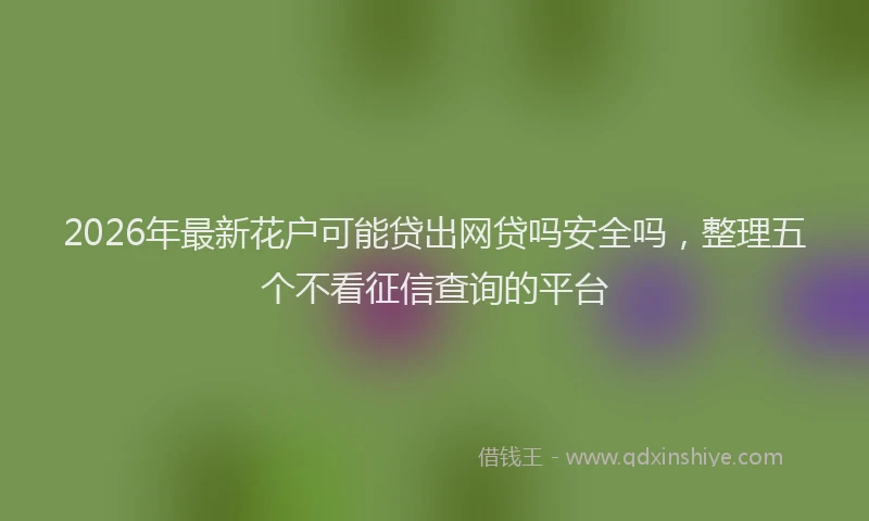 2026年最新花户可能贷出网贷吗安全吗，整理五个不看征信查询的平台