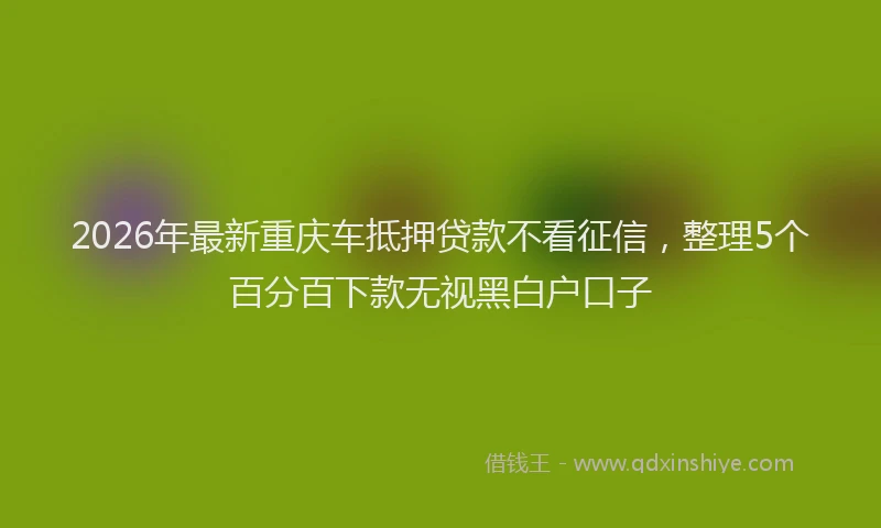 2026年最新重庆车抵押贷款不看征信，整理5个百分百下款无视黑白户口子