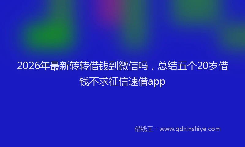 2026年最新转转借钱到微信吗，总结五个20岁借钱不求征信速借app