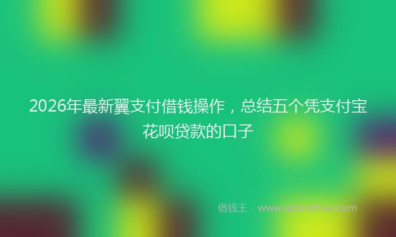 2026年最新翼支付借钱操作，总结五个凭支付宝花呗贷款的口子