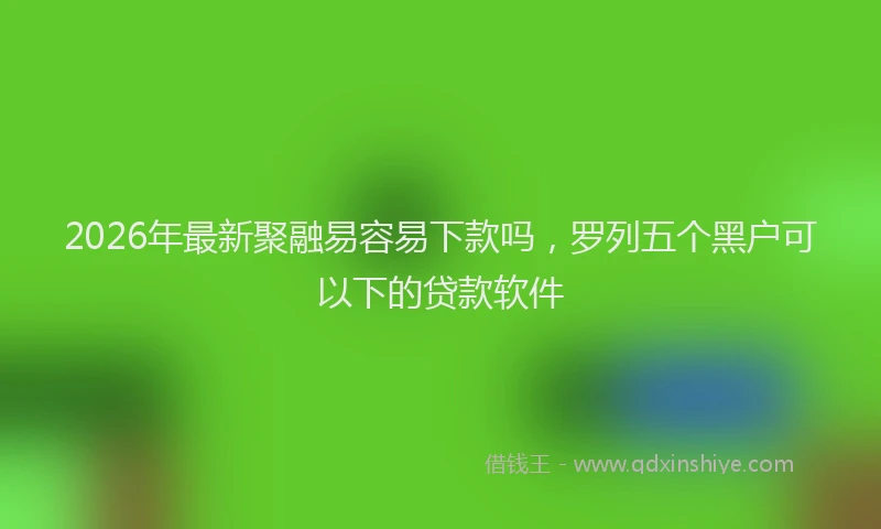 2026年最新聚融易容易下款吗，罗列五个黑户可以下的贷款软件
