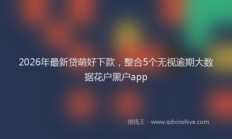 2026年最新贷萌好下款，整合5个无视逾期大数据花户黑户app