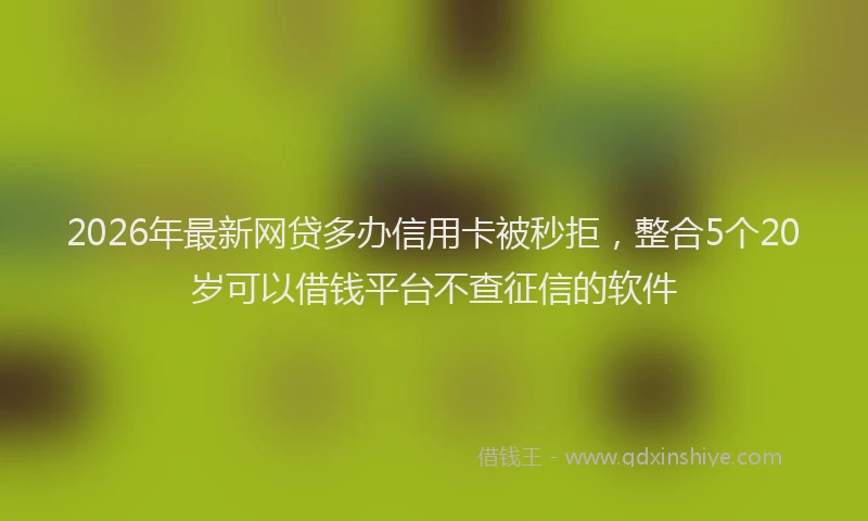 2026年最新网贷多办信用卡被秒拒，整合5个20岁可以借钱平台不查征信的软件