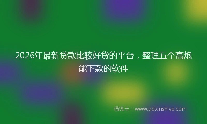 2026年最新贷款比较好贷的平台，整理五个高炮能下款的软件