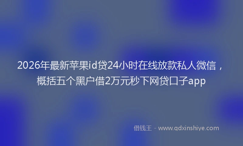 2026年最新苹果id贷24小时在线放款私人微信，概括五个黑户借2万元秒下网贷口子app
