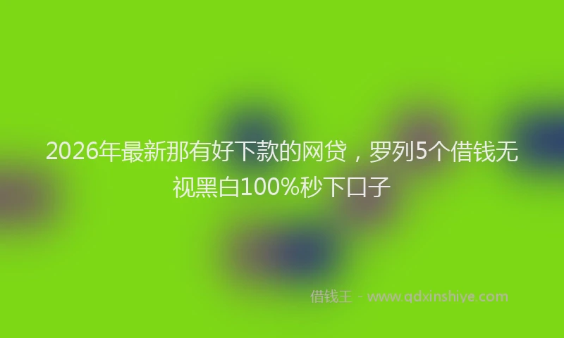 2026年最新那有好下款的网贷，罗列5个借钱无视黑白100%秒下口子