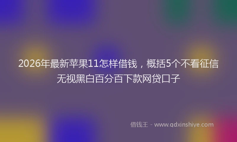 2026年最新苹果11怎样借钱，概括5个不看征信无视黑白百分百下款网贷口子