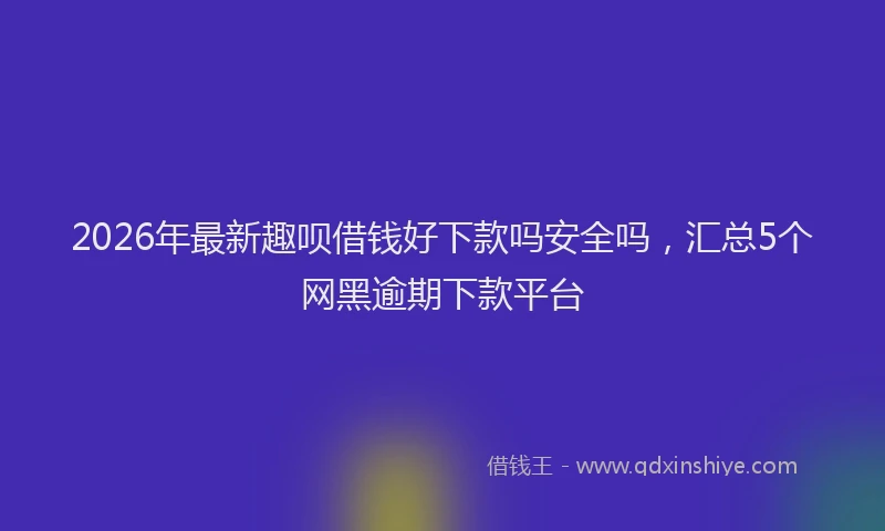 2026年最新趣呗借钱好下款吗安全吗，汇总5个网黑逾期下款平台