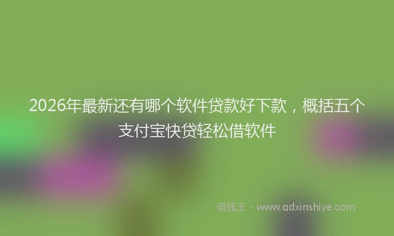 2026年最新还有哪个软件贷款好下款，概括五个支付宝快贷轻松借软件