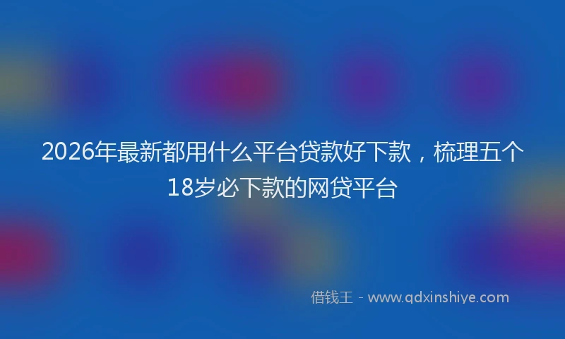 2026年最新都用什么平台贷款好下款，梳理五个18岁必下款的网贷平台