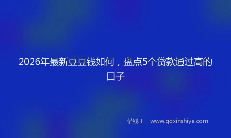2026年最新豆豆钱如何，盘点5个贷款通过高的口子