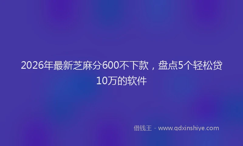 2026年最新芝麻分600不下款，盘点5个轻松贷10万的软件