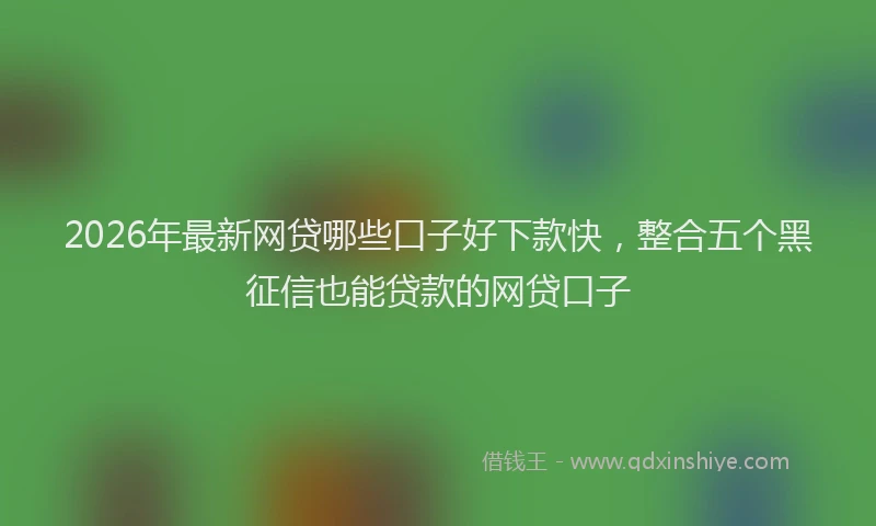 2026年最新网贷哪些口子好下款快，整合五个黑征信也能贷款的网贷口子