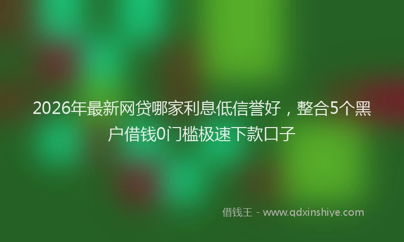 2026年最新网贷哪家利息低信誉好，整合5个黑户借钱0门槛极速下款口子