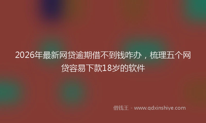 2026年最新网贷逾期借不到钱咋办，梳理五个网贷容易下款18岁的软件