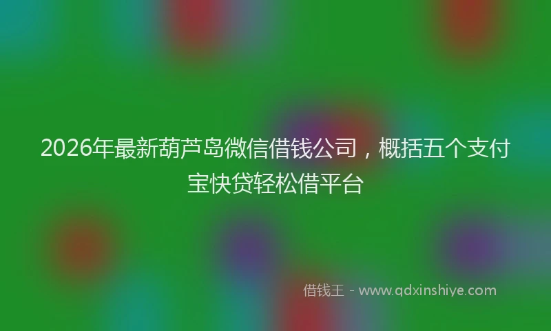 2026年最新葫芦岛微信借钱公司，概括五个支付宝快贷轻松借平台