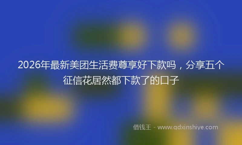 2026年最新美团生活费尊享好下款吗，分享五个征信花居然都下款了的口子