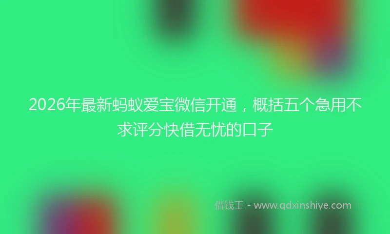 2026年最新蚂蚁爱宝微信开通，概括五个急用不求评分快借无忧的口子