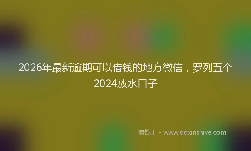 2026年最新逾期可以借钱的地方微信，罗列五个2024放水口子