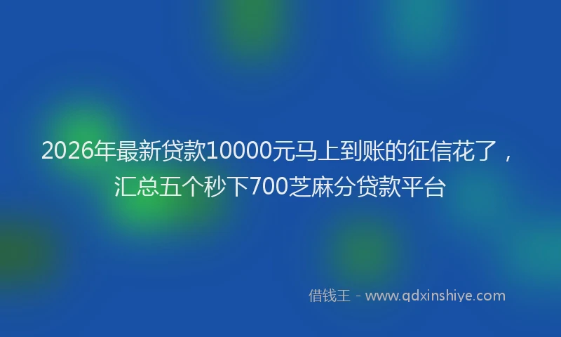 2026年最新贷款10000元马上到账的征信花了，汇总五个秒下700芝麻分贷款平台