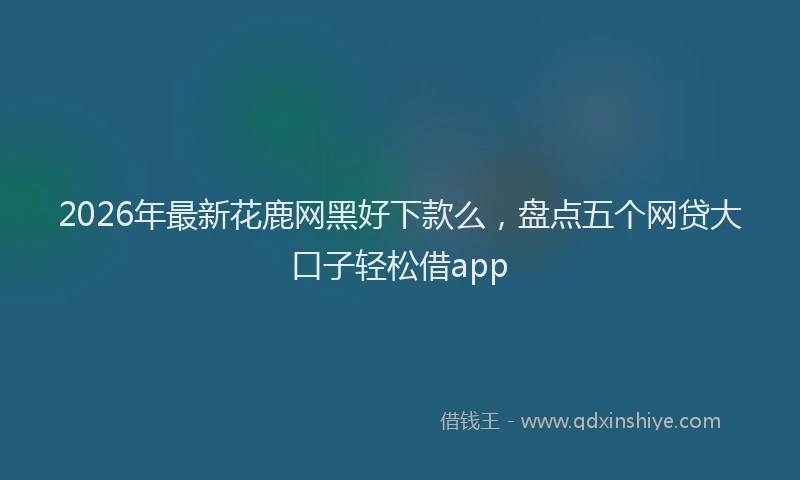 2026年最新花鹿网黑好下款么，盘点五个网贷大口子轻松借app