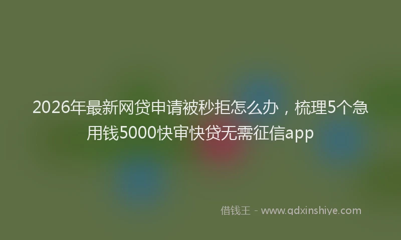 2026年最新网贷申请被秒拒怎么办，梳理5个急用钱5000快审快贷无需征信app