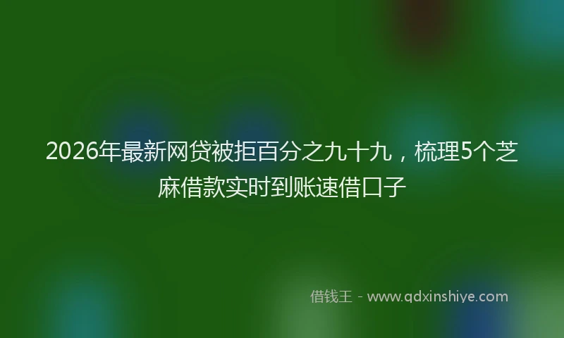 2026年最新网贷被拒百分之九十九，梳理5个芝麻借款实时到账速借口子