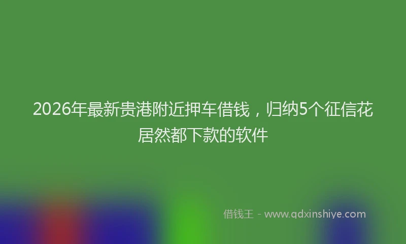 2026年最新贵港附近押车借钱，归纳5个征信花居然都下款的软件