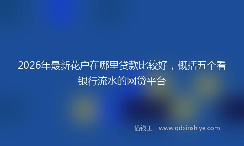 2026年最新花户在哪里贷款比较好，概括五个看银行流水的网贷平台