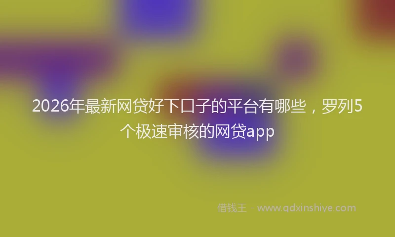 2026年最新网贷好下口子的平台有哪些，罗列5个极速审核的网贷app