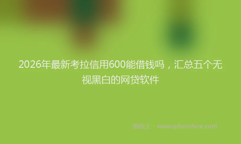 2026年最新考拉信用600能借钱吗，汇总五个无视黑白的网贷软件