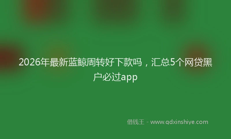 2026年最新蓝鲸周转好下款吗，汇总5个网贷黑户必过app