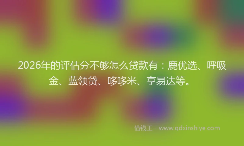 2026年的评估分不够怎么贷款有：鹿优选、呼吸金、蓝领贷、哆哆米、享易达等。