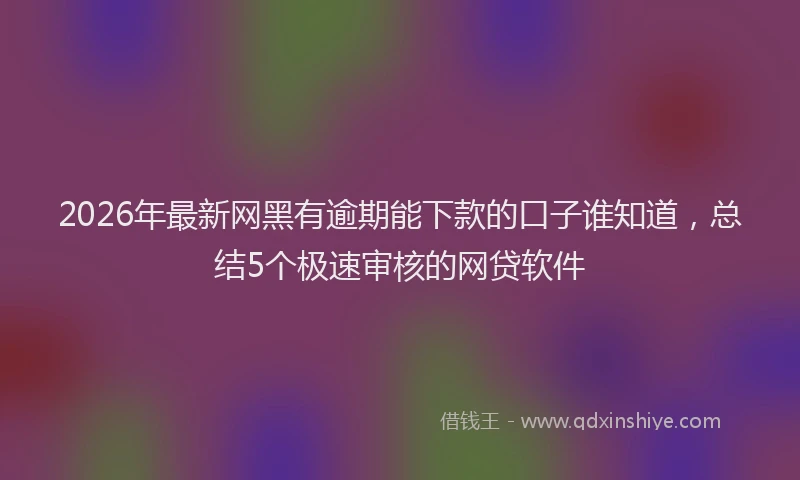 2026年最新网黑有逾期能下款的口子谁知道，总结5个极速审核的网贷软件
