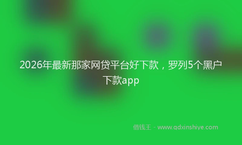 2026年最新那家网贷平台好下款，罗列5个黑户下款app